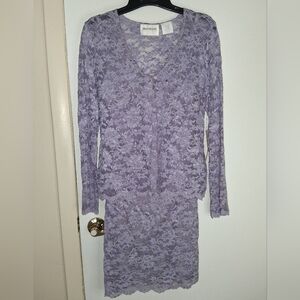 NWOT Vintage Hugo Buscati Lavender Lace Cocktail Dress With Jacket
